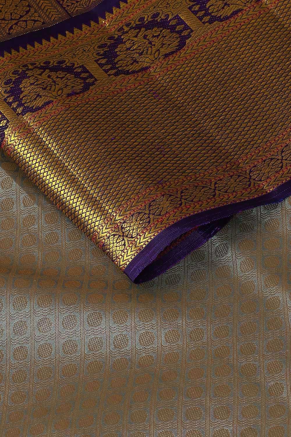 Grey Pure Silk Kanjivaram Saree image number null
