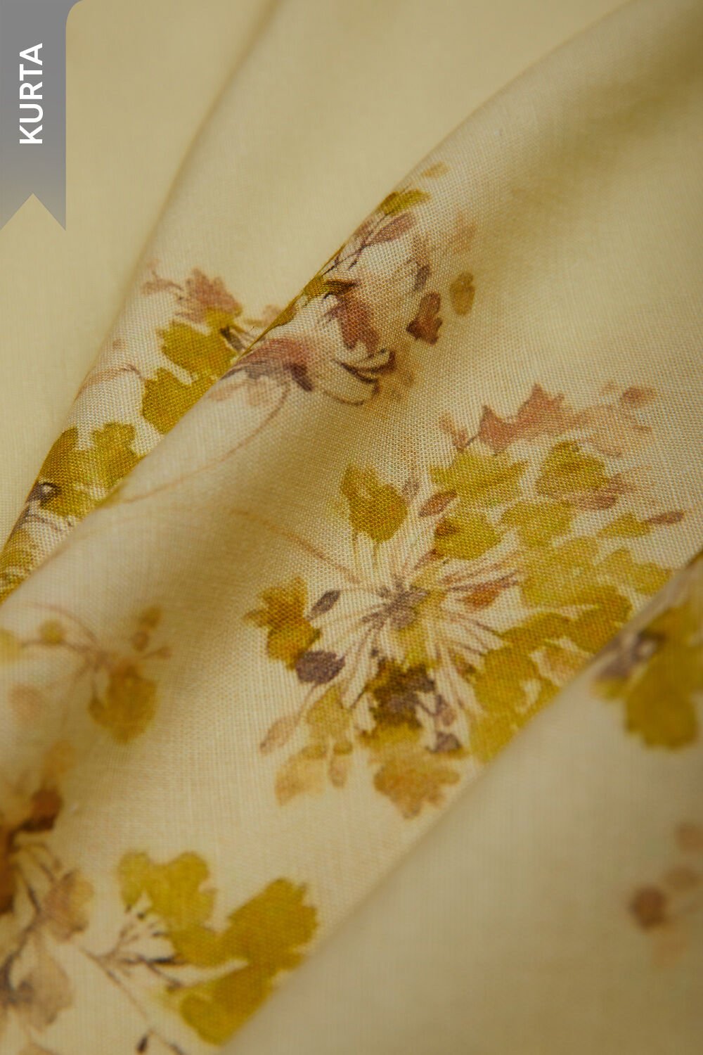 Yellow Printed Pure Cotton Linen Unstitched Suit Set image number null
