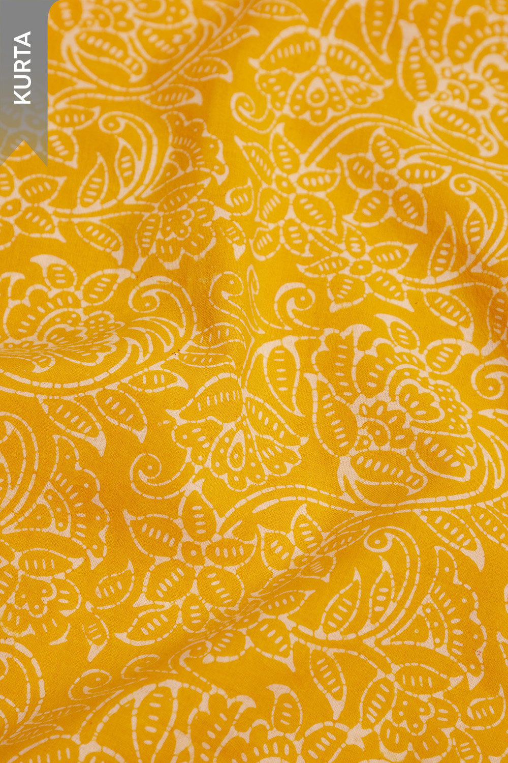 Yellow  Batik Pure Cotton Unstitched Suit Set image number null