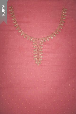Pink Pure Cotton Embroidered Unstitched Suit Set thumbnail image number null