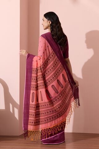 Light Pink Woven Pure Cotton Bengal Saree thumbnail image number null