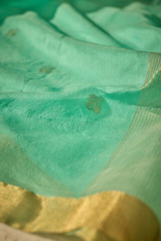 Light Green Woven Pure Silk Cotton Chanderi Saree thumbnail image number null
