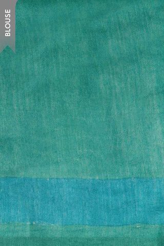 Blue Block Printed Silk Muga Saree thumbnail image number null