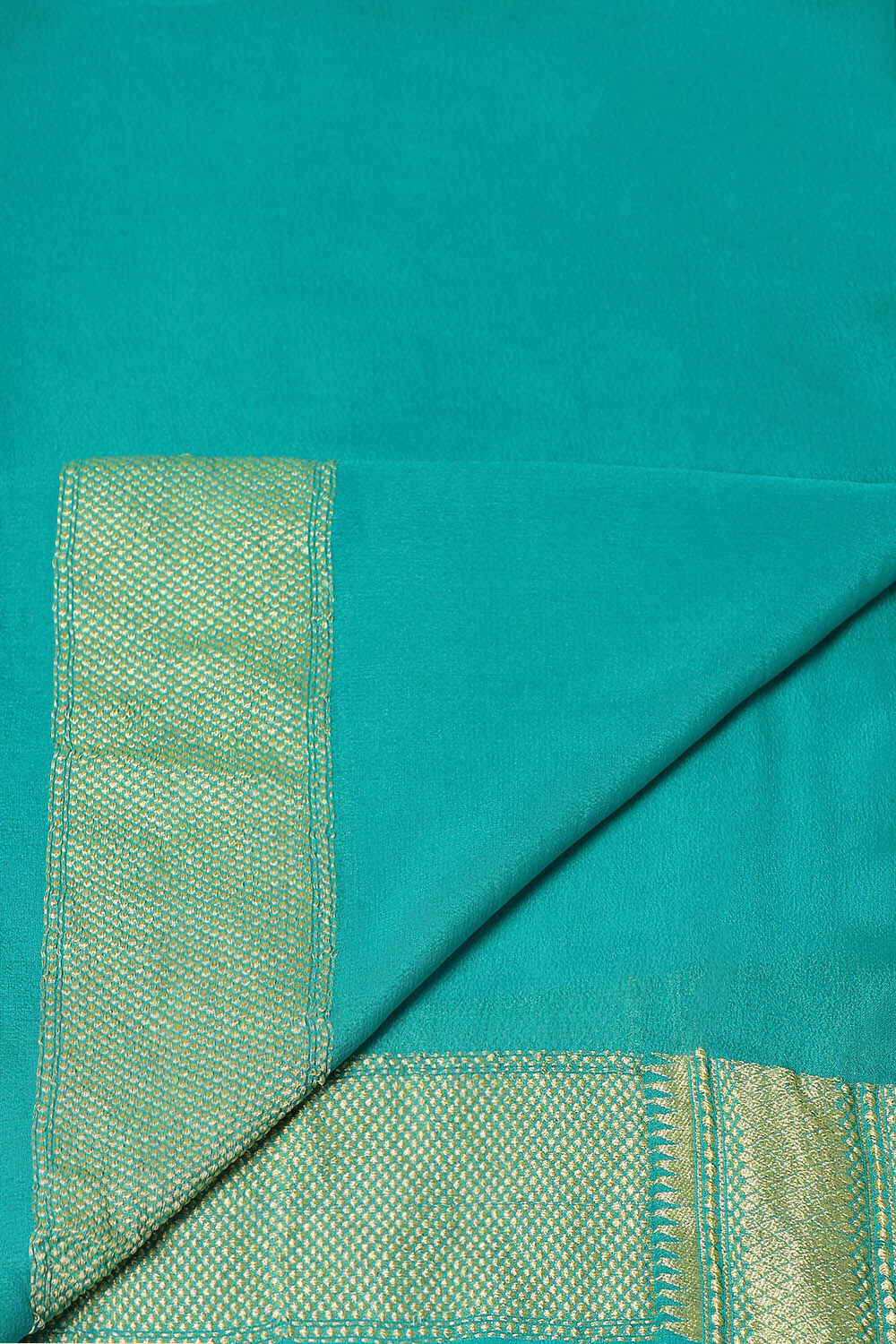 Blue Pure Georgette Banarasi Brocade Saree image number null