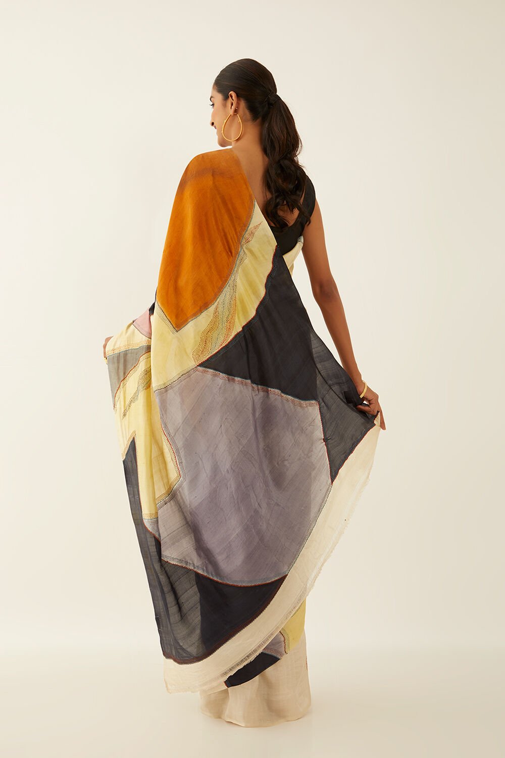 Beige Pure Silk Hand Paint Saree image number null