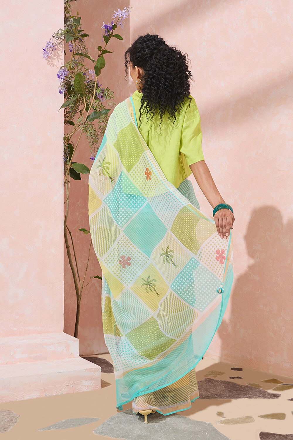 Light Blue Rajasthan Printed Sanganeri Pure Cotton Kota Saree image number null