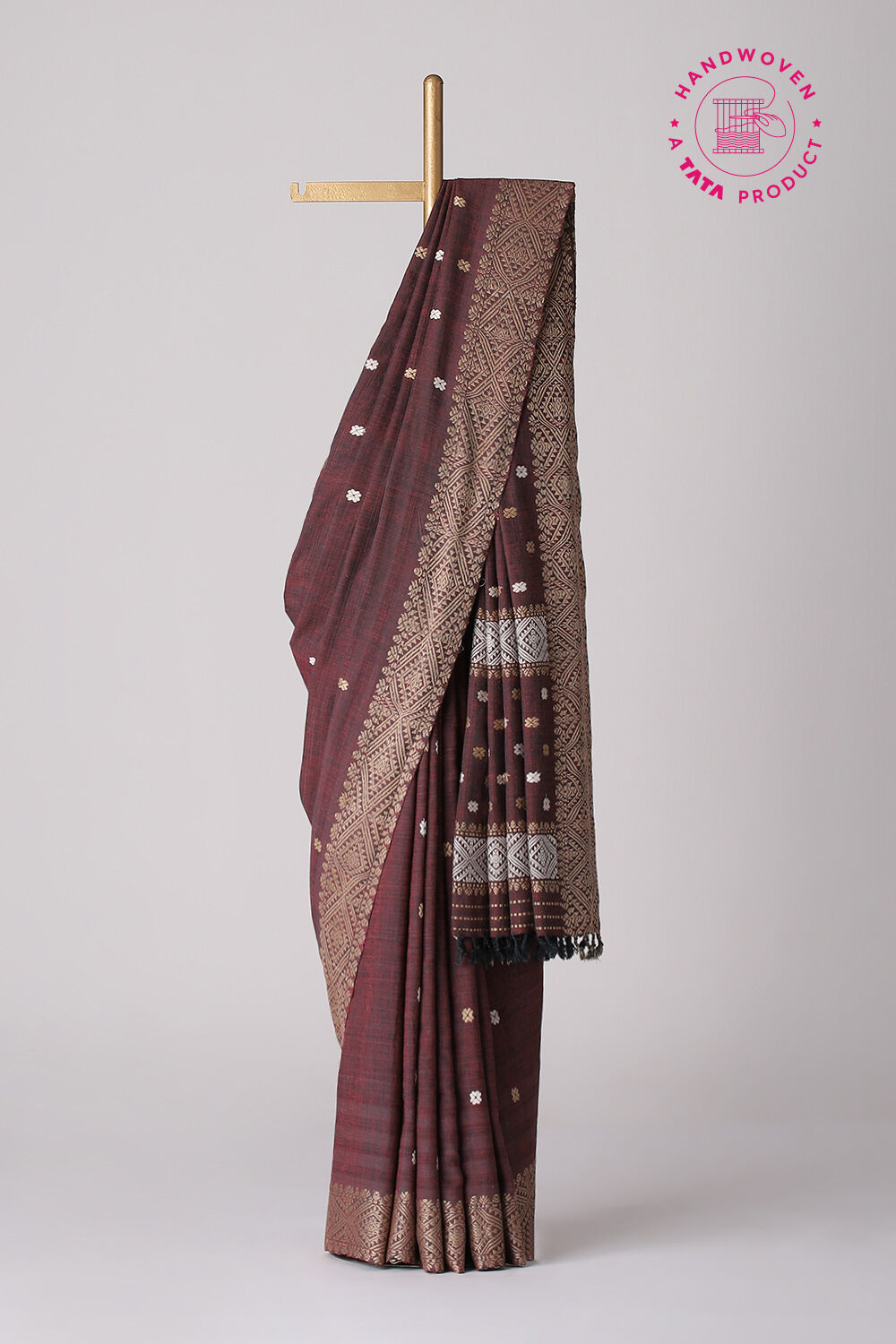 Brown Pure Eri Assam Saree image number null