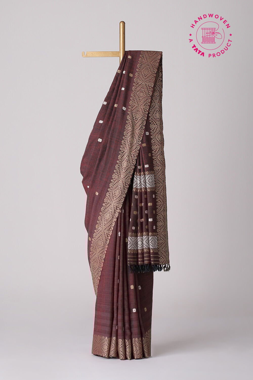 Brown Pure Eri Assam Saree image number null