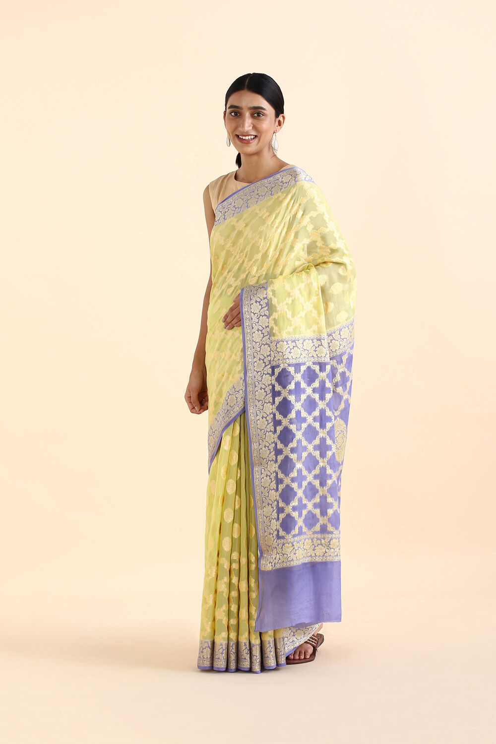 Light Pure Green Georgette Banarasi Saree image number null