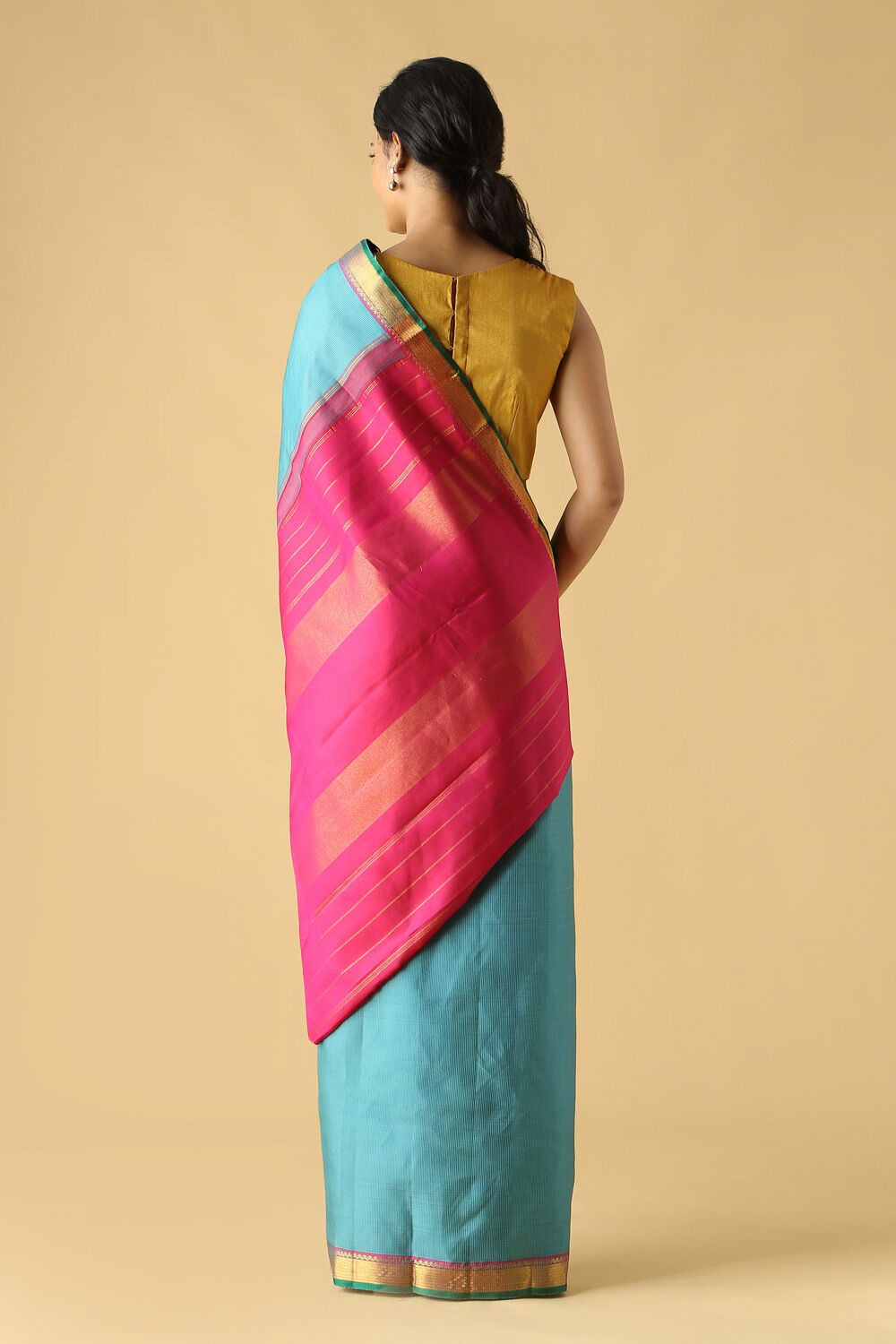 Blue Pure Silk Kanjivaram Saree image number null