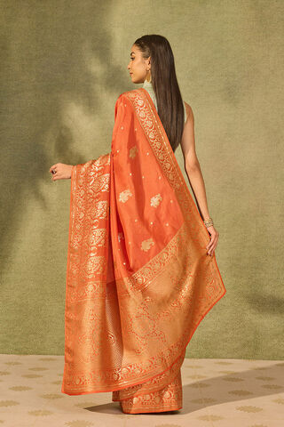 Orange Woven Pure Viscose Saree thumbnail image number null