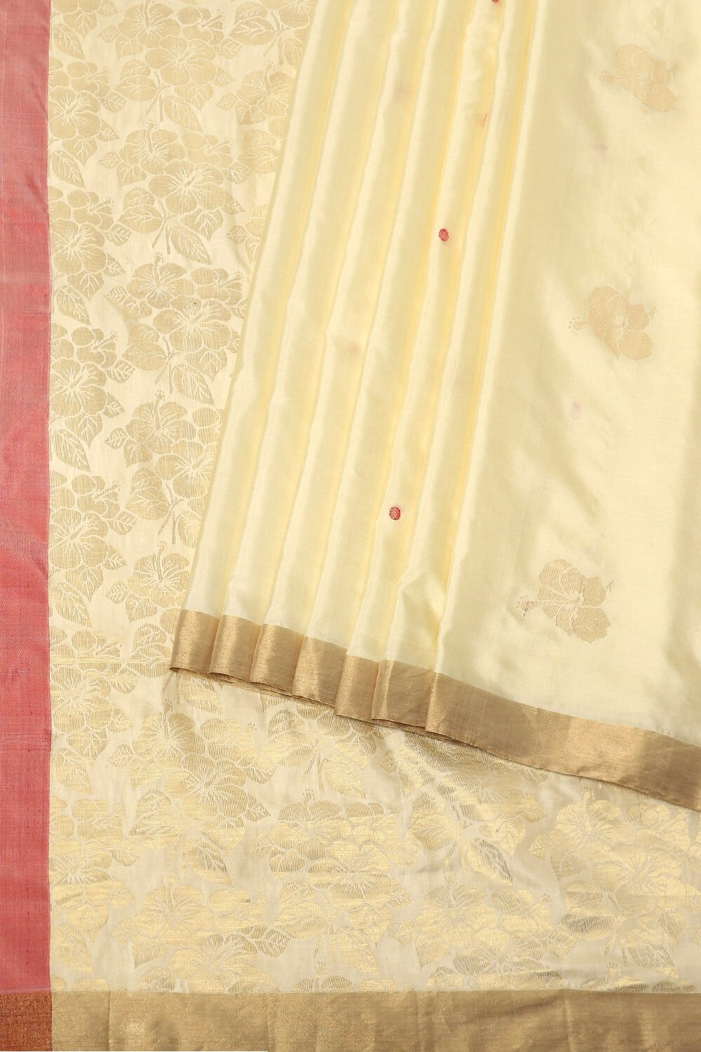 Off White Pure Soft Silk Saree image number null
