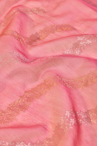 Pink Woven Pure Silk Cotton Chanderi Saree thumbnail image number null