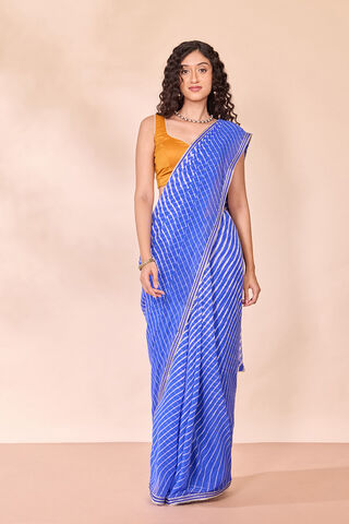 Blue Rajasthan Pure Silk Georgette Leheriya Saree thumbnail image number null