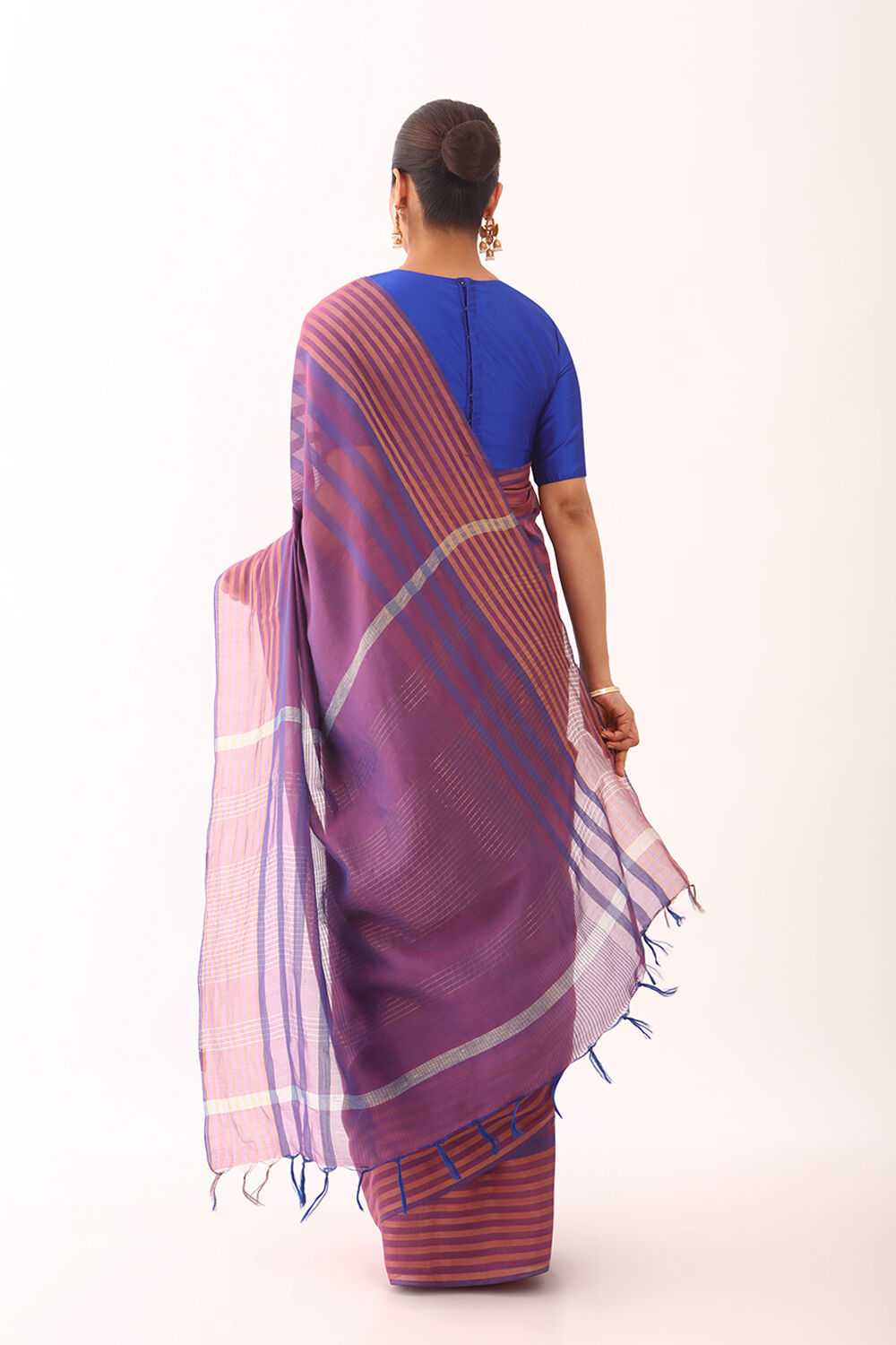 Blue Bhagalpur Woven Silk Viscose Saree image number null
