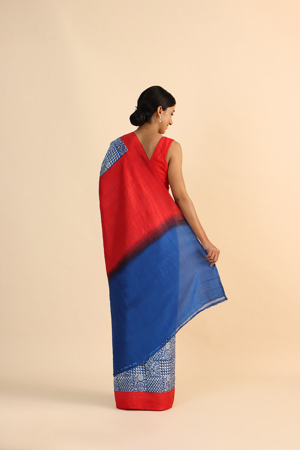 Multicolored Pure Silk Printed Saree image number null