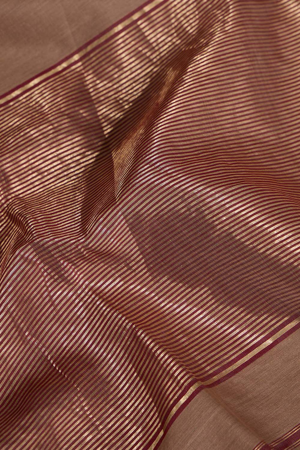 Brown Woven Pure Silk Cotton Maheshwari Saree image number null