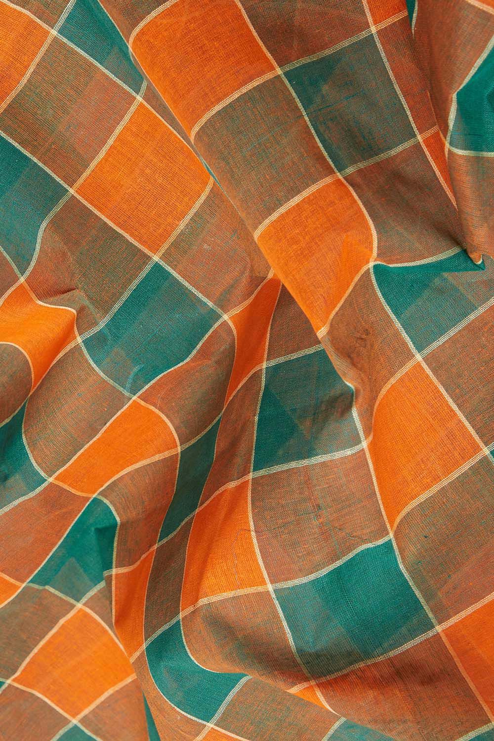 Orange Pure Cotton Bengal Saree image number null