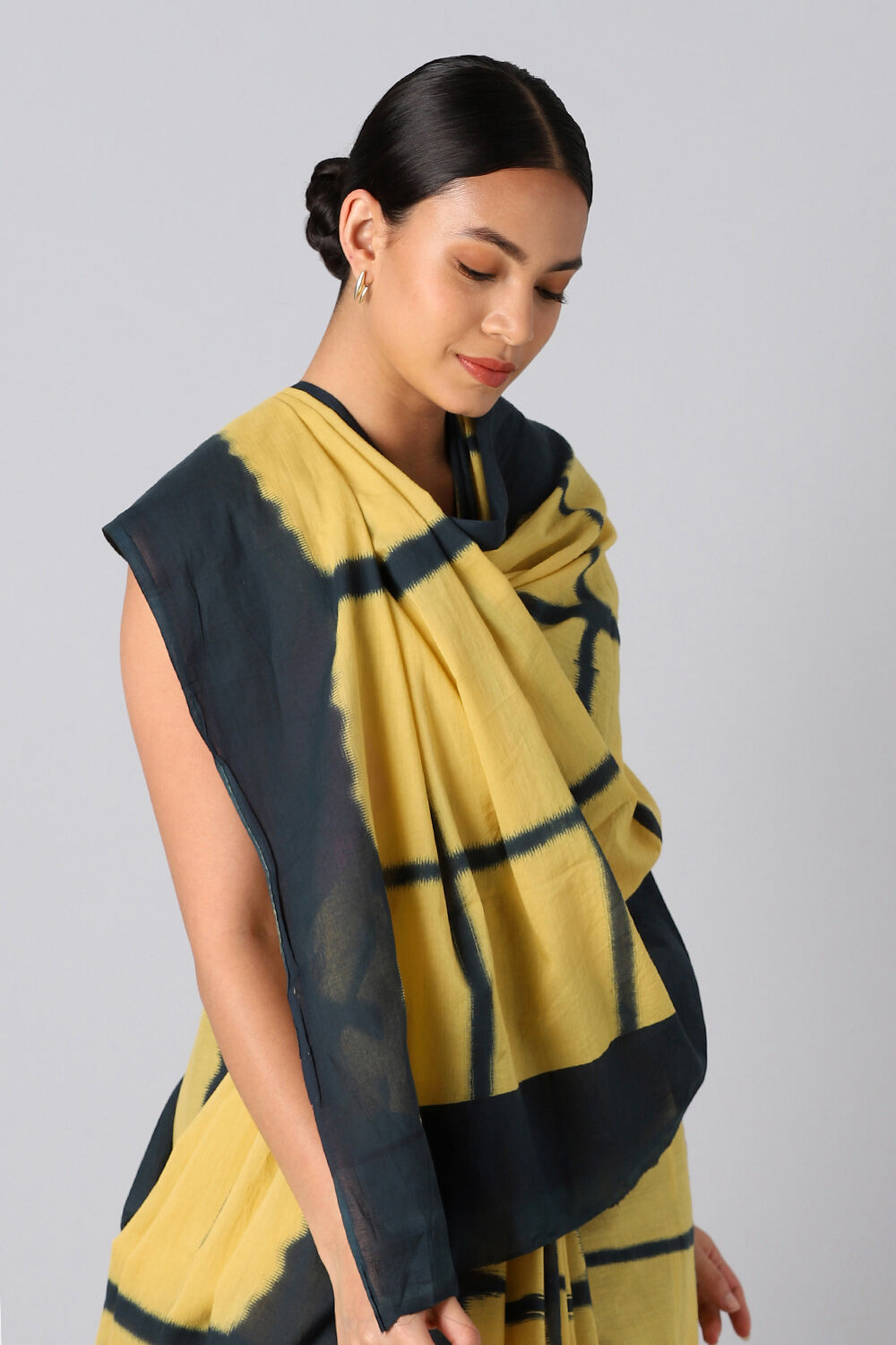 Yellow Pure Cotton Printed Saree image number null