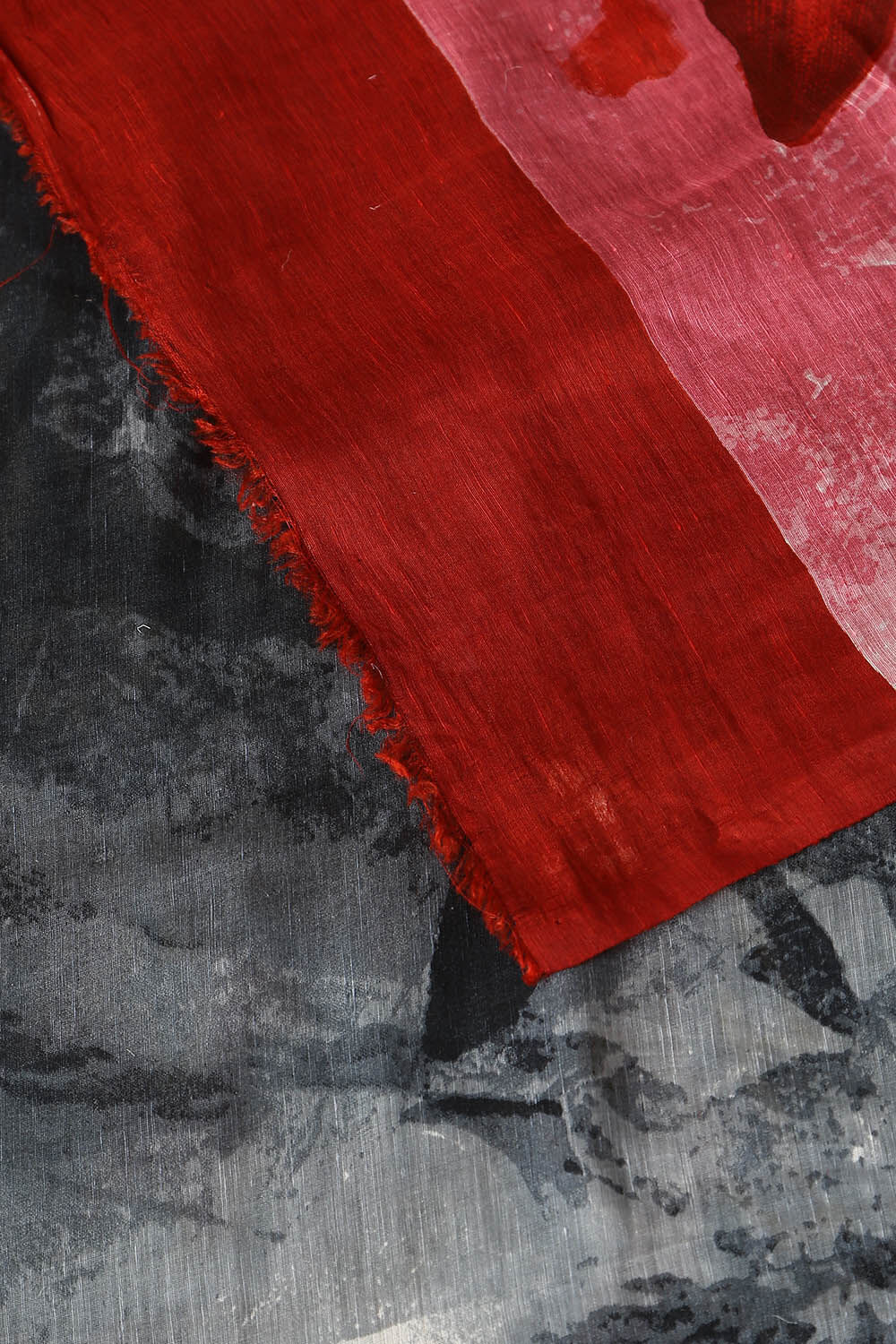 Multicolored Pure Silk Linen Printed Saree image number null