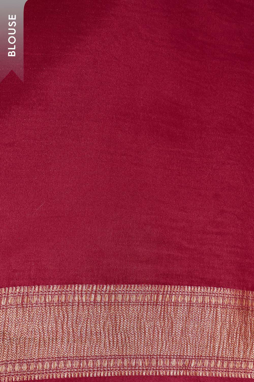 Dark Red Woven Pure Silk Crepe Saree image number null