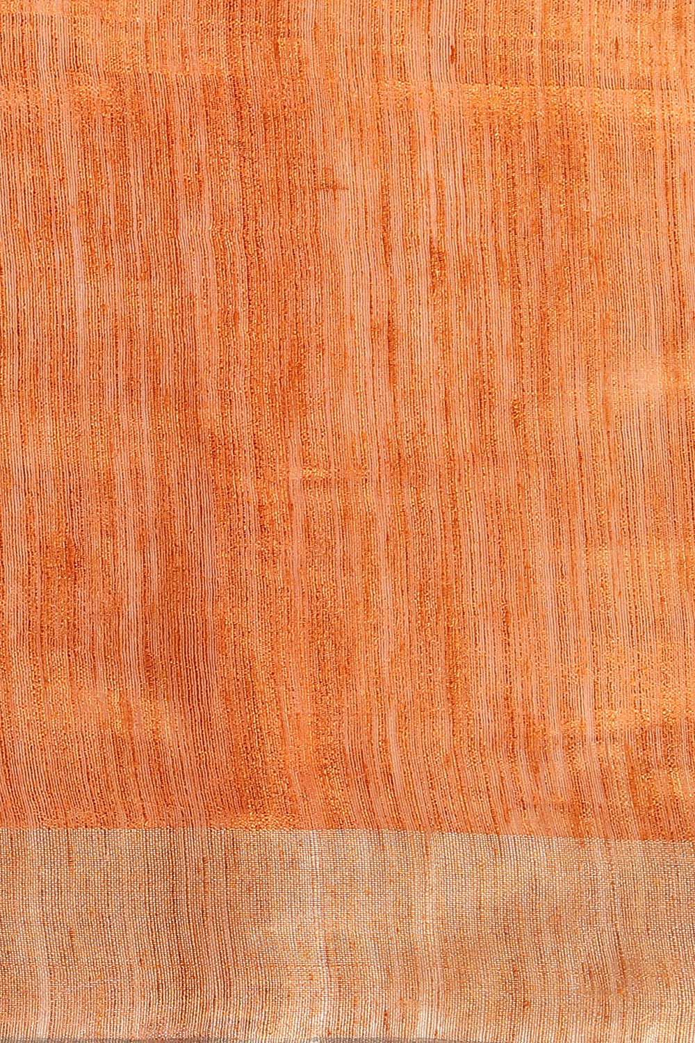 Orange Pure Silk Vanya Jamdani Saree image number null