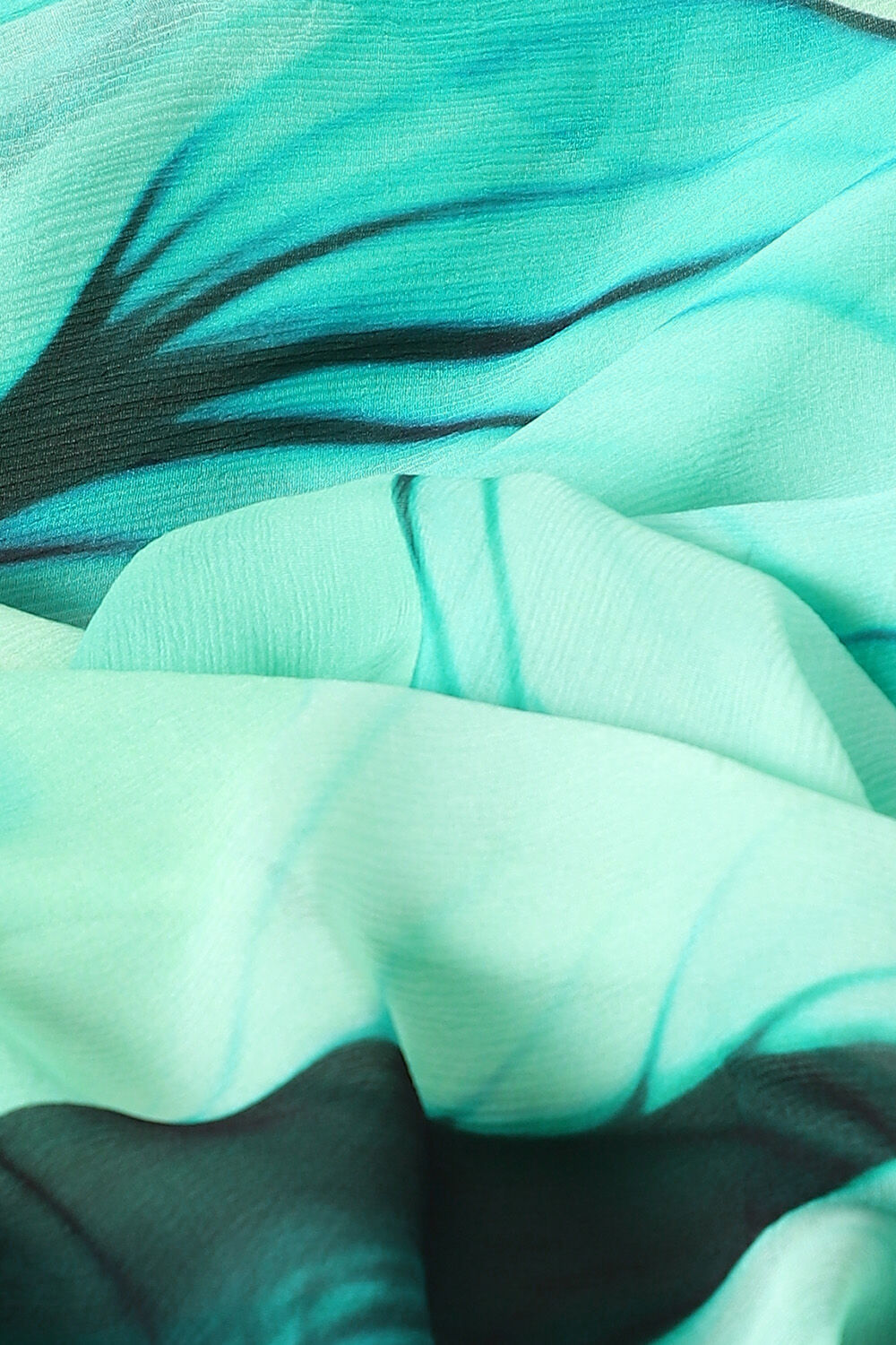 Light Green Pure Chiffon Digital Printed Saree image number null