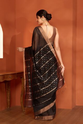 Black Bengal Pure Silk Cotton Jamdani Saree thumbnail image number null