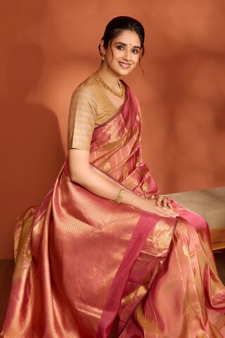 Brown Woven Apsara Silk Viscose Saree image number