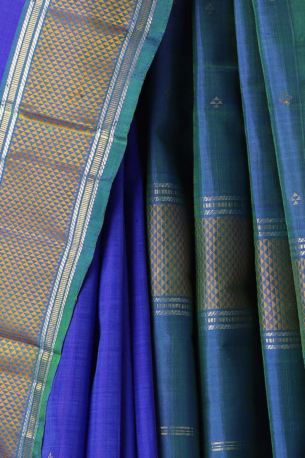 Blue Pure Silk Kanjivaram Saree image number null