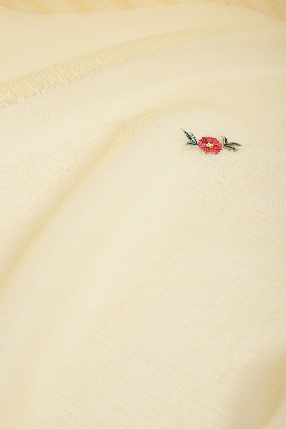 Yellow Pure Kota Embroidered Saree image number null
