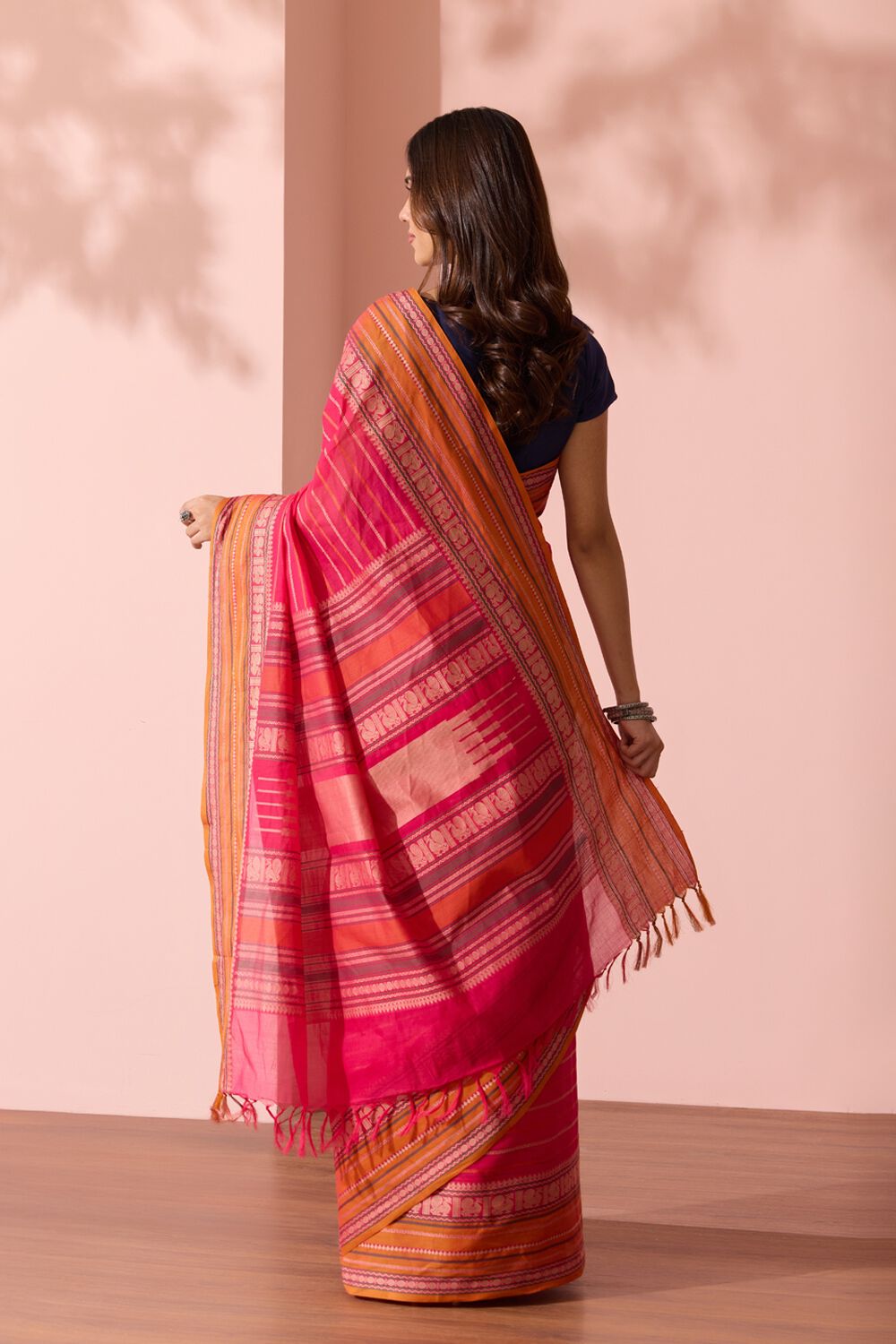 Pink Woven South Pure Cotton Saree image number null