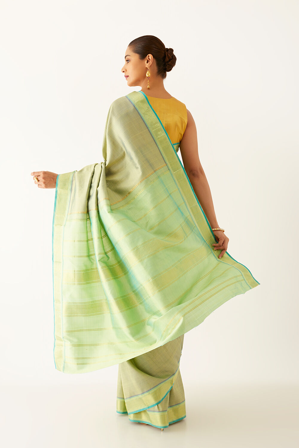 Light Green Pure Silk Kanjivaram Saree image number null