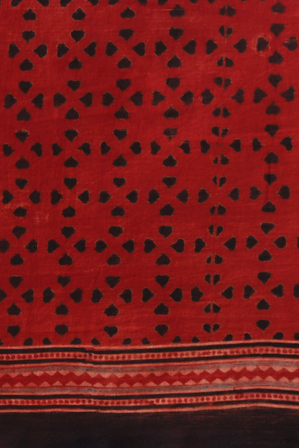 Red Pure Cotton Ajrakh Printed Saree image number null