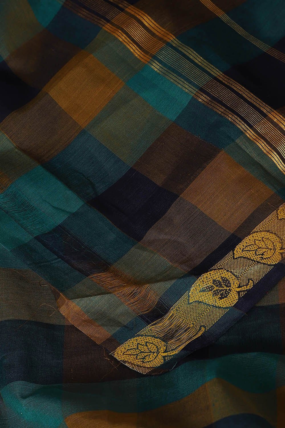 Blue Pure Cotton Chettinad Saree image number null