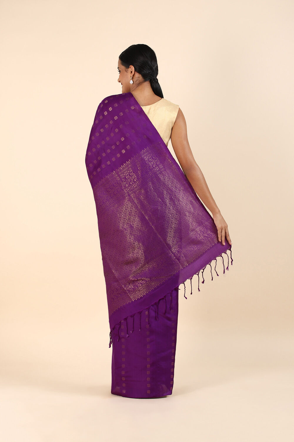 Violet Pure Soft Silk Saree image number null