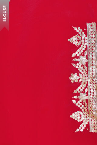 Red Pure Silk Georgette Embroidered Saree thumbnail image number null