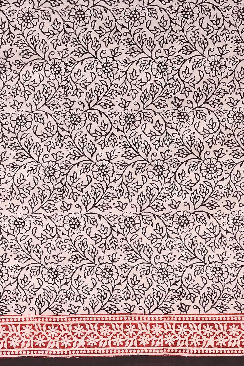 Off Pure White Cotton Bagh Printed image number null