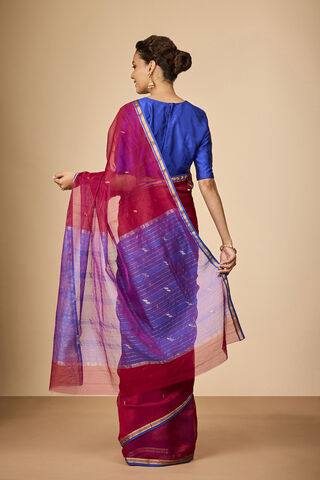 Red Woven Pure Silk Cotton Chanderi Saree thumbnail image number null