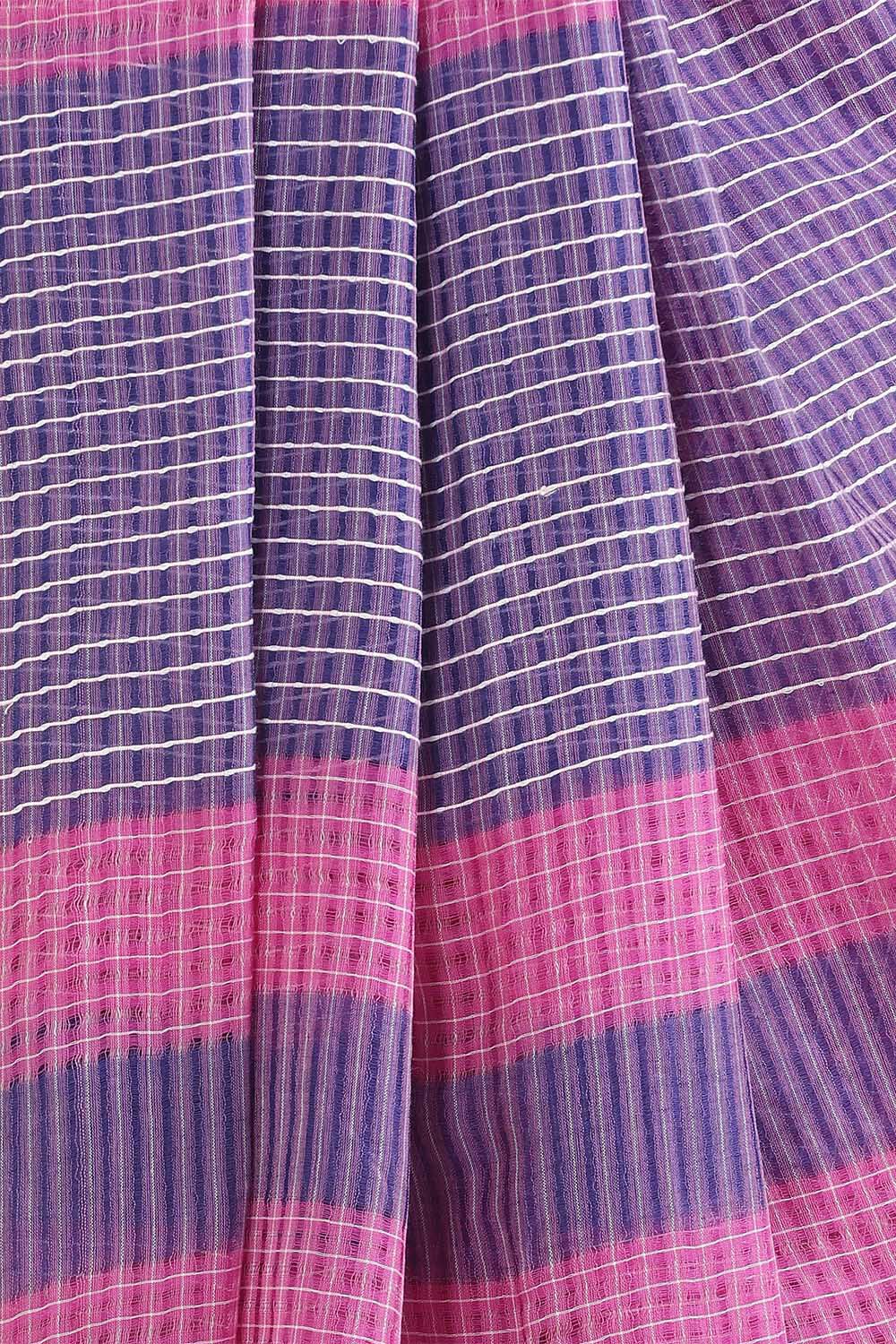 Light Violet Pure Cotton Bengal Saree image number null