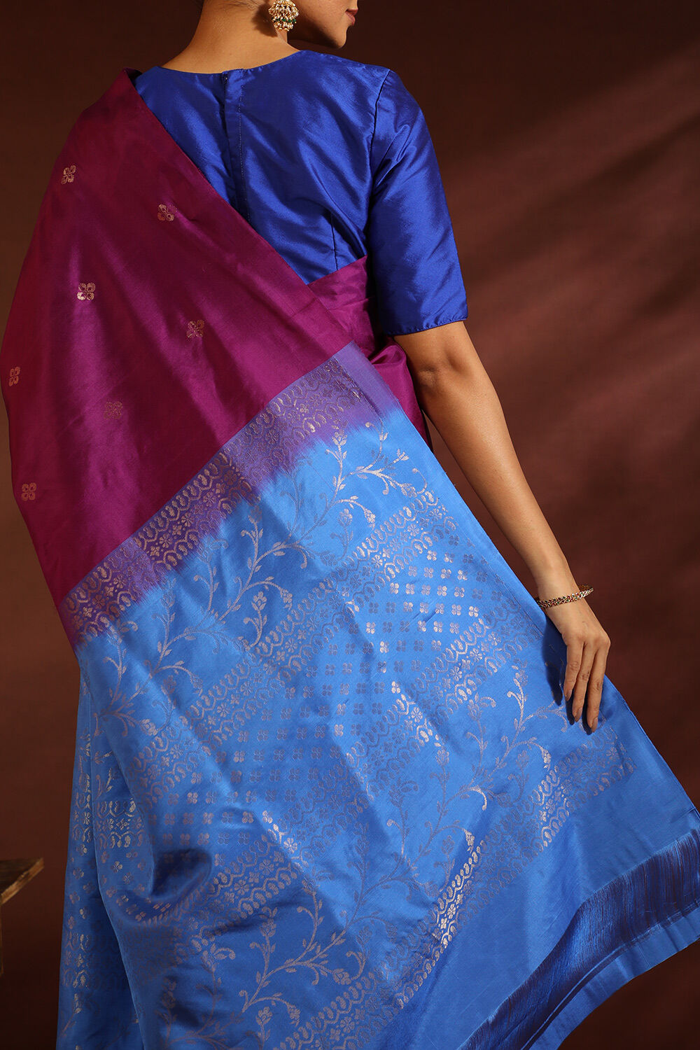 Wine South Pure Silk Woven Saree image number null