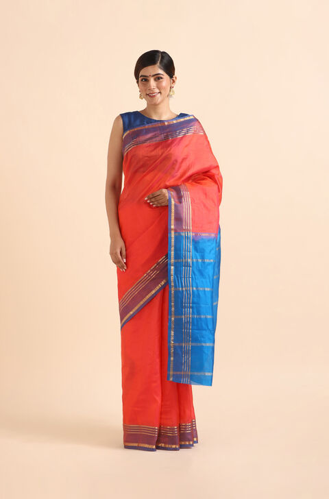 Pink Pure Silk South Saree