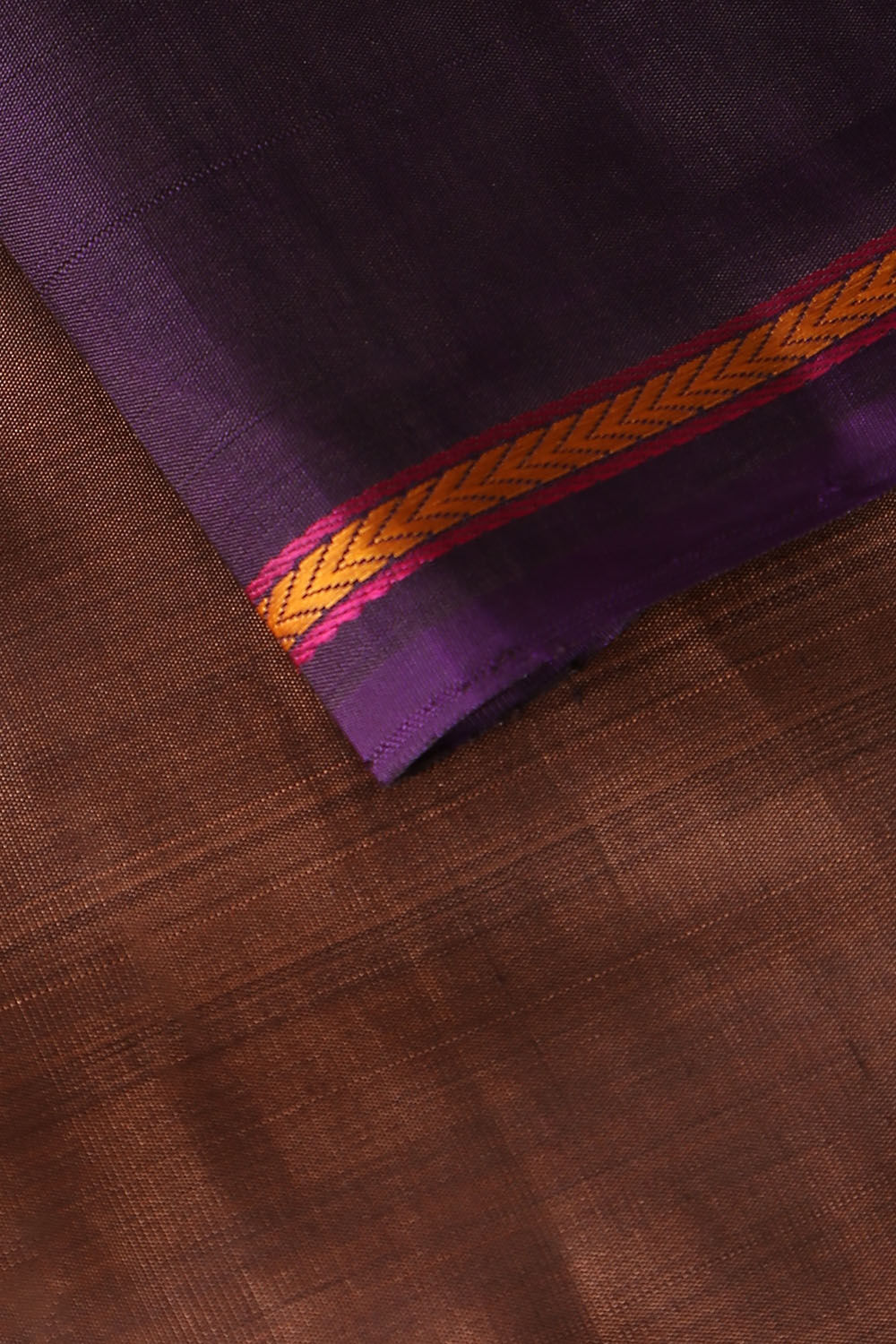 Brown Pure Silk Kanjivaram Saree image number null