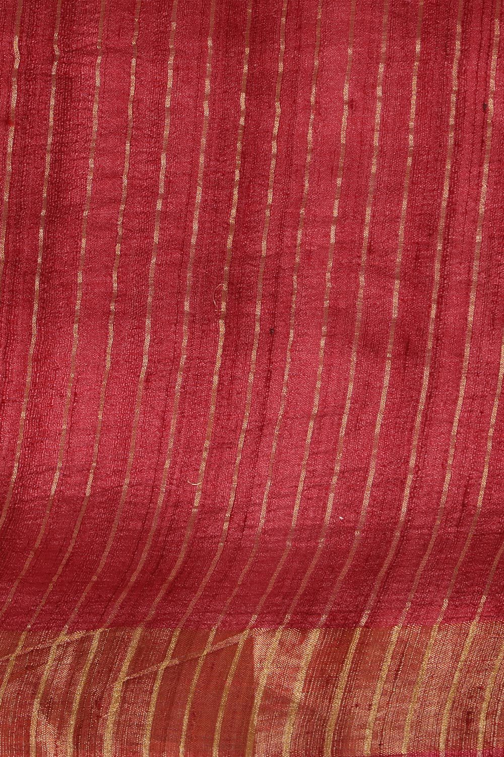 Maroon Contemporary Pure Tussar Silk Embroidery Saree image number null