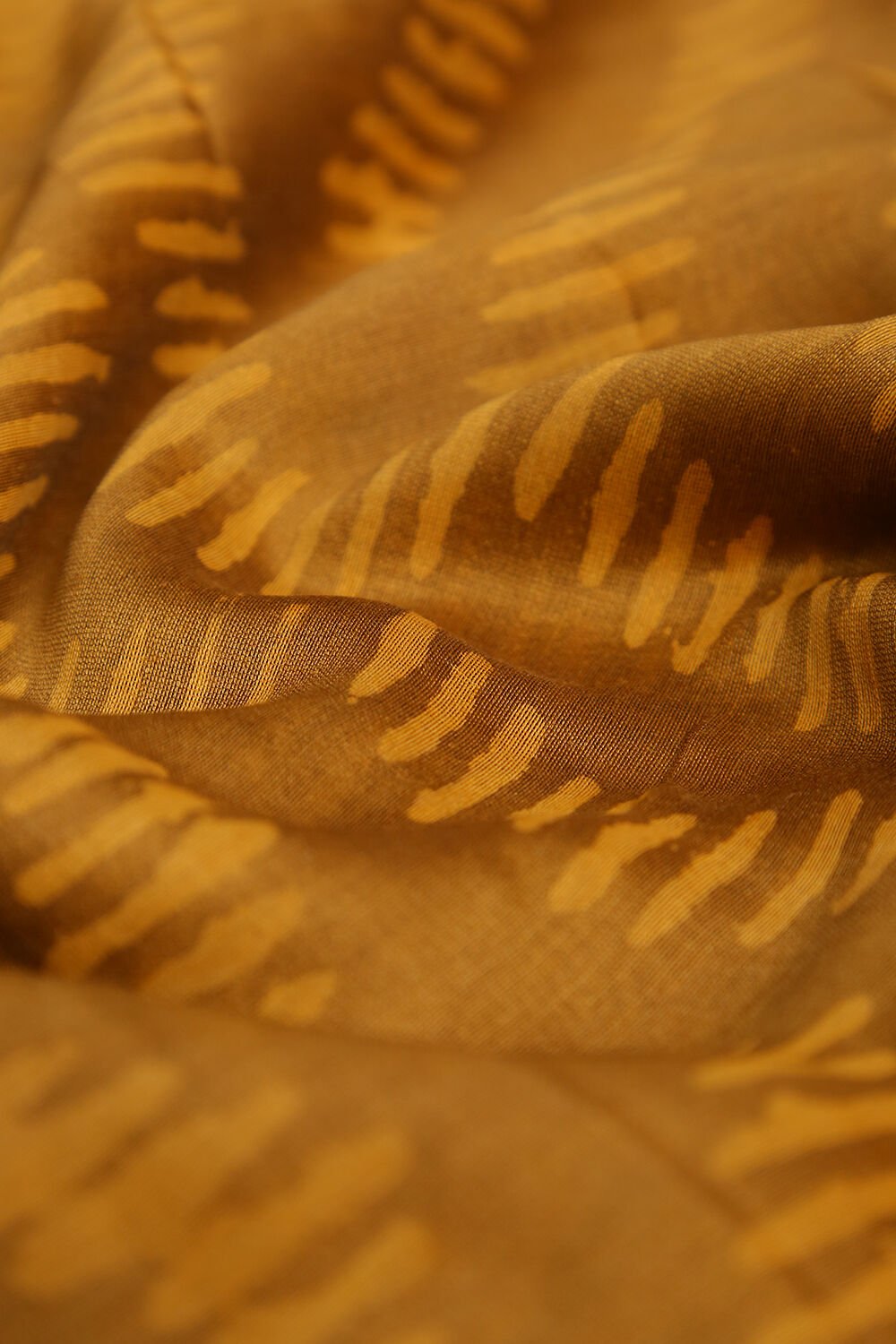 Ochre Yellow Block Printed Pure Silk Cotton Suit Set image number null