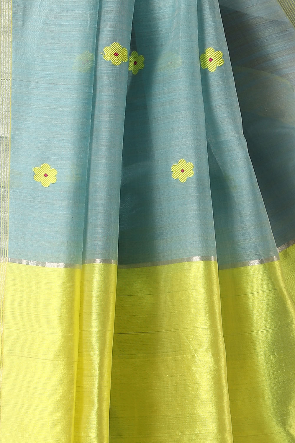 Light Blue Pure Silk Cotton Chanderi Saree image number null