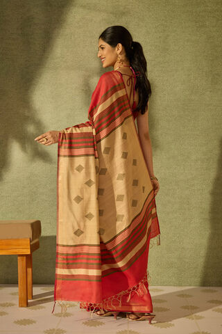 Red Bhagalpur Woven Silk Viscose Saree thumbnail image number null