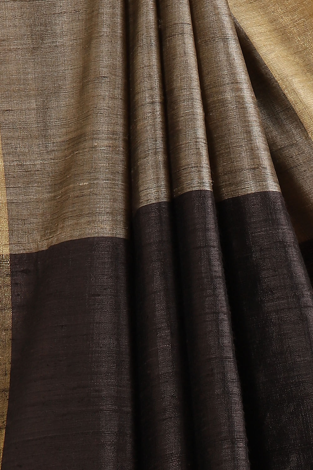 Beige Pure Tussar Silk Bhagalpuri Saree image number null