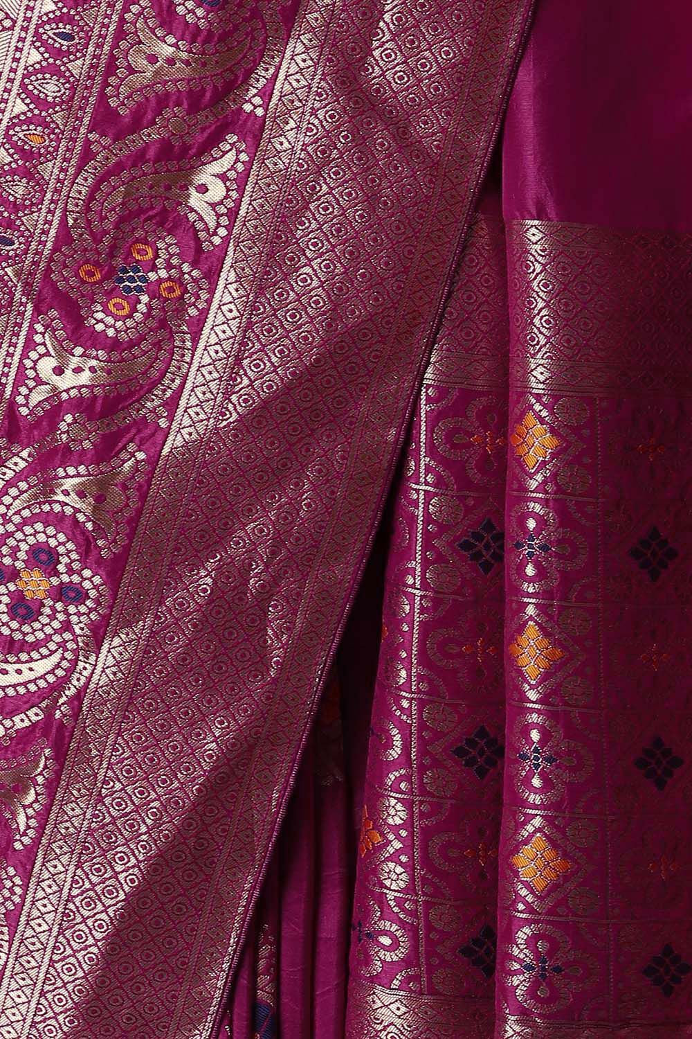 Magenta Pure Luxe Vegan Saree image number null