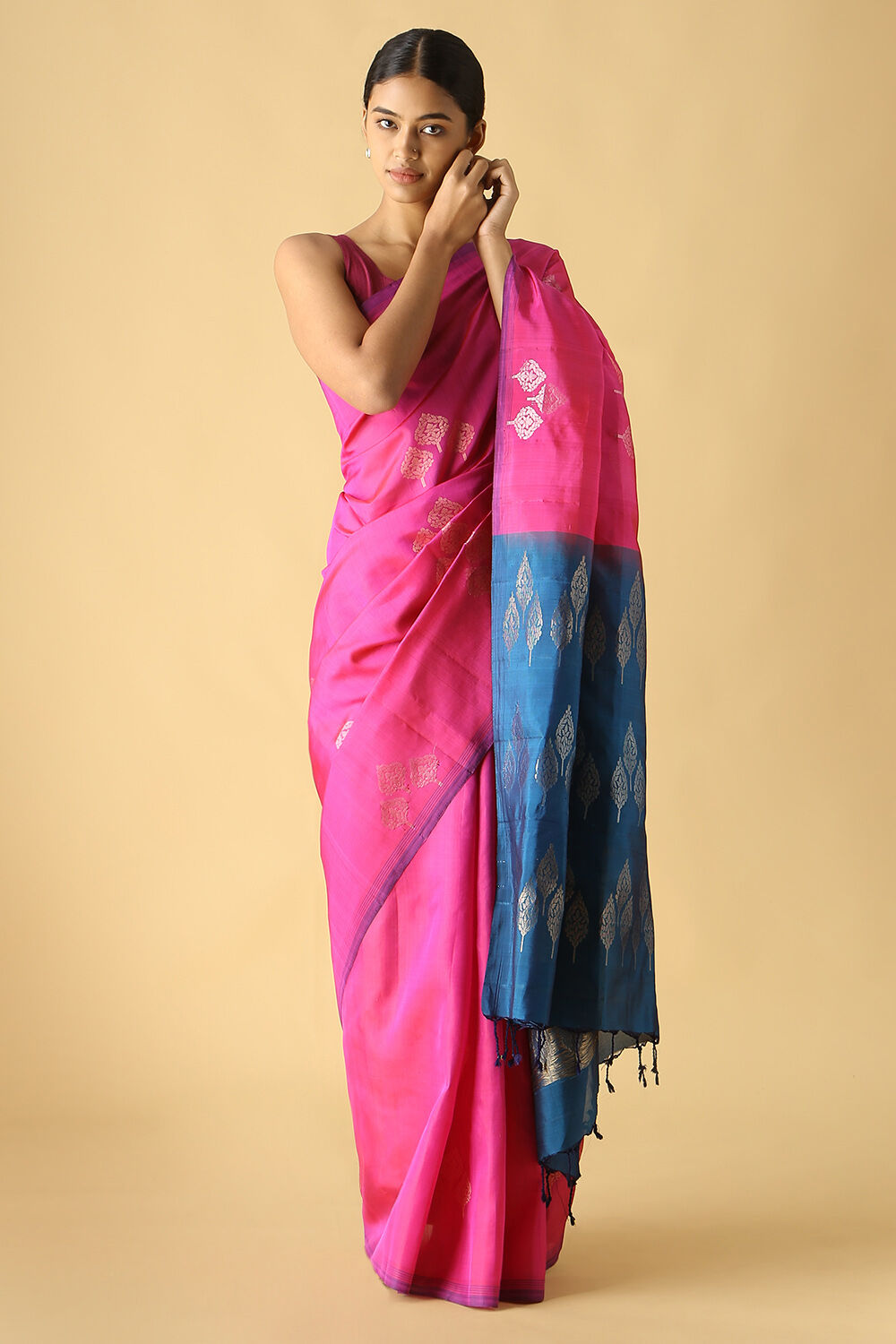 Pink Pure Silk South Saree image number null